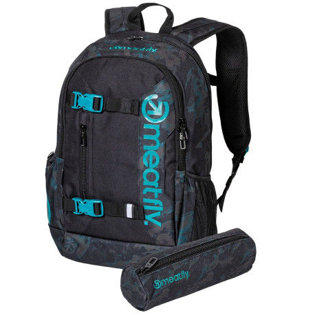 Batoh Meatfly Basejumper, Petrol Mossy/Black, 22 L + PENÁL ZDARMA