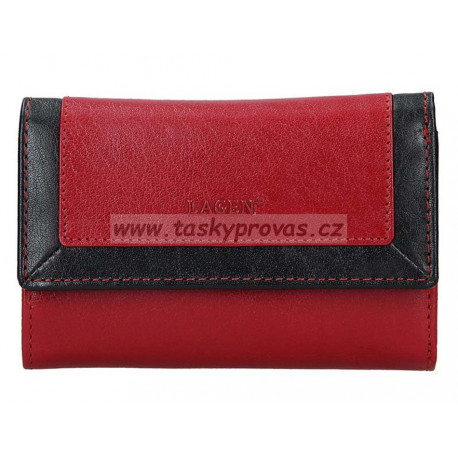 Lagen dámská kožená luxusní peněženka 4390/419 red/black