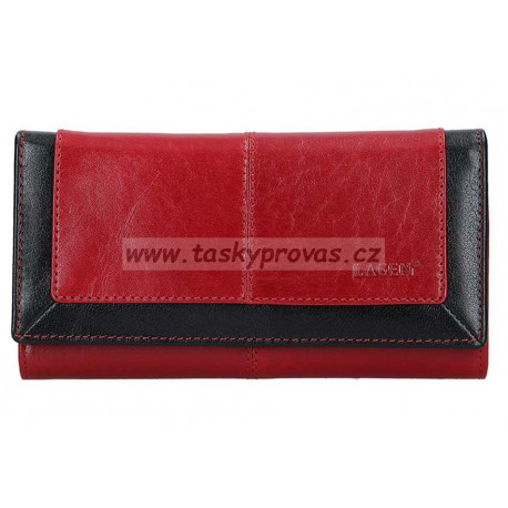 Lagen dámská kožená luxusní peněženka 4228/219 red/black