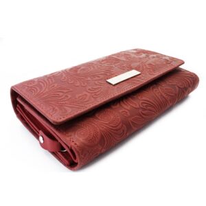 Arwel 511­-2235­-31 dámská kožená klopnová peněženka se vzorem červená