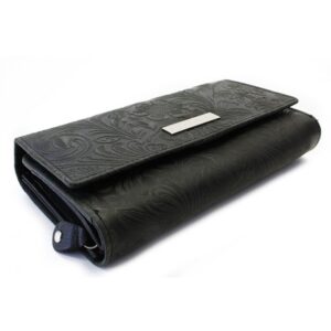 Arwel 511­-2235­-60 dámská kožená klopnová peněženka se vzorem černá